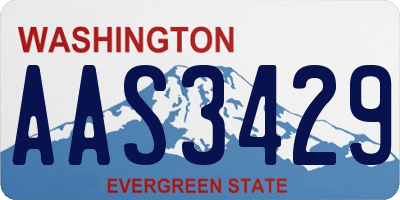 WA license plate AAS3429