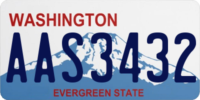 WA license plate AAS3432
