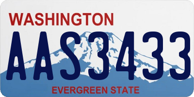 WA license plate AAS3433