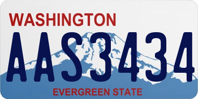WA license plate AAS3434