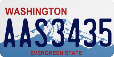 WA license plate AAS3435