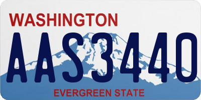 WA license plate AAS3440