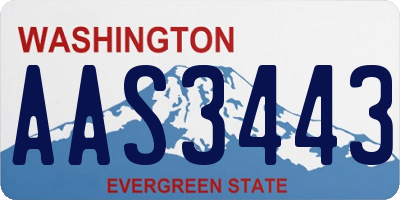 WA license plate AAS3443