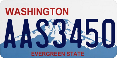 WA license plate AAS3450