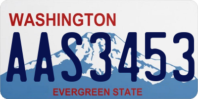 WA license plate AAS3453