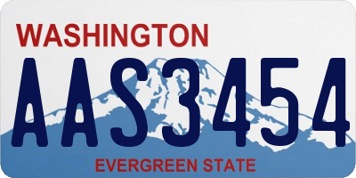 WA license plate AAS3454