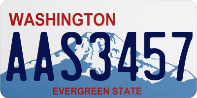 WA license plate AAS3457