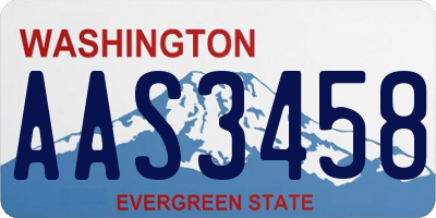 WA license plate AAS3458
