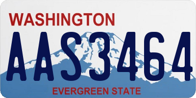 WA license plate AAS3464