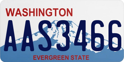 WA license plate AAS3466