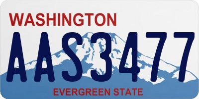 WA license plate AAS3477