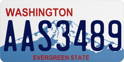WA license plate AAS3489