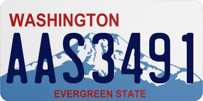 WA license plate AAS3491
