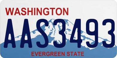 WA license plate AAS3493