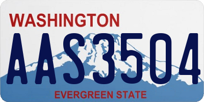 WA license plate AAS3504
