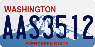 WA license plate AAS3512