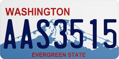 WA license plate AAS3515
