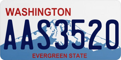 WA license plate AAS3520