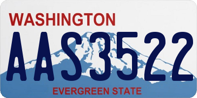 WA license plate AAS3522