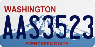 WA license plate AAS3523