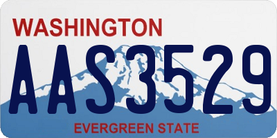 WA license plate AAS3529