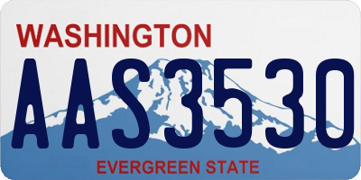 WA license plate AAS3530