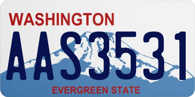 WA license plate AAS3531