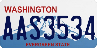 WA license plate AAS3534