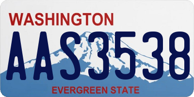 WA license plate AAS3538