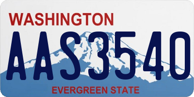 WA license plate AAS3540