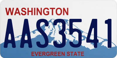 WA license plate AAS3541