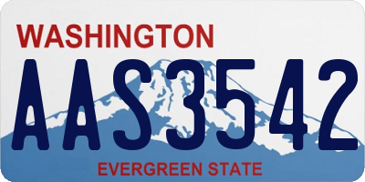 WA license plate AAS3542