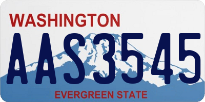 WA license plate AAS3545