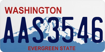 WA license plate AAS3546