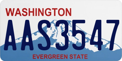 WA license plate AAS3547