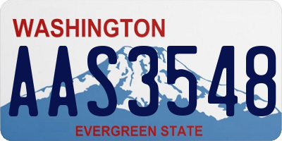 WA license plate AAS3548