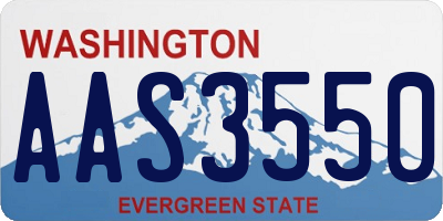 WA license plate AAS3550