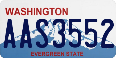WA license plate AAS3552
