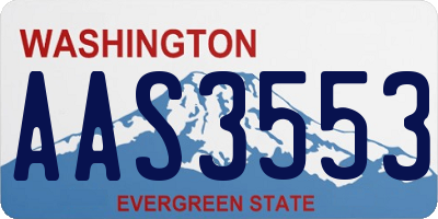 WA license plate AAS3553