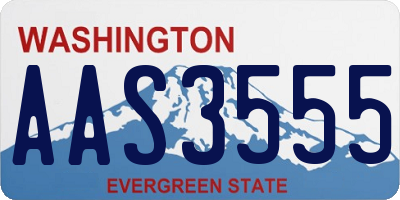 WA license plate AAS3555