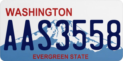 WA license plate AAS3558
