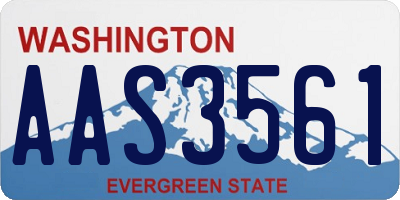 WA license plate AAS3561