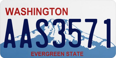 WA license plate AAS3571