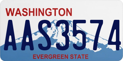 WA license plate AAS3574