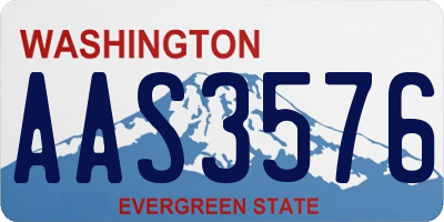 WA license plate AAS3576