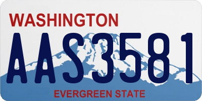 WA license plate AAS3581