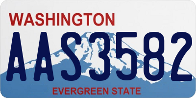 WA license plate AAS3582