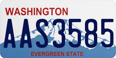 WA license plate AAS3585