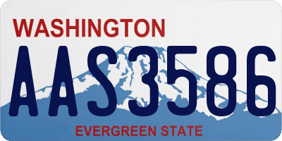WA license plate AAS3586