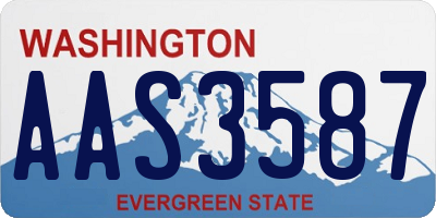 WA license plate AAS3587